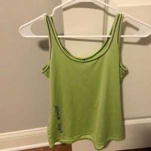EUC under armour workout top. Bright green, great for running or walking